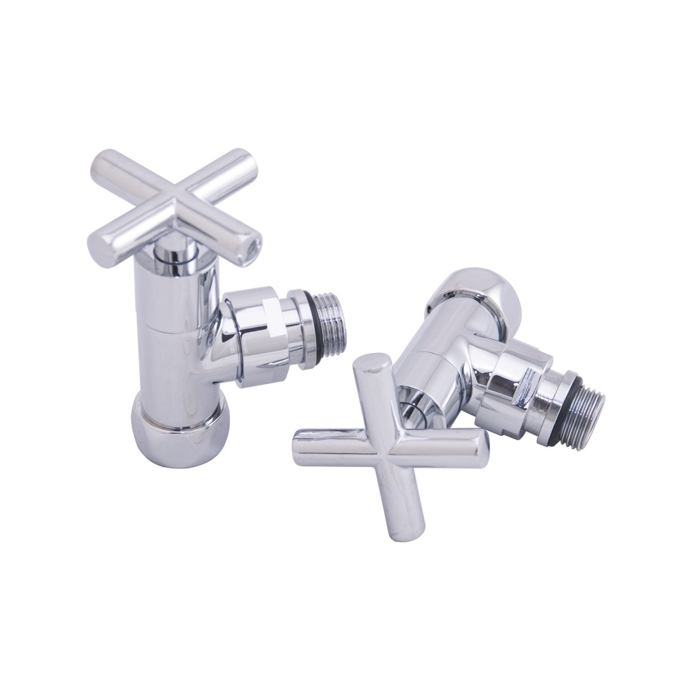 Фотография Вентили для полотенцесушителя угловые 1"х3/4" г/ш ручки крестовые GAPPO