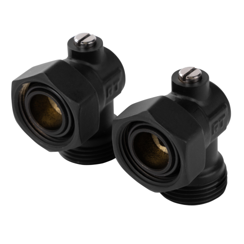 Набор нижнего подключения угловой 3/4"х3/4"EK раздельный ROYAL THERMO (черный)