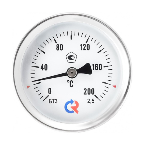Термометр биметаллический 0-120°C 1/2" БТ-31.211 РОСМА (с погружной гильзой)