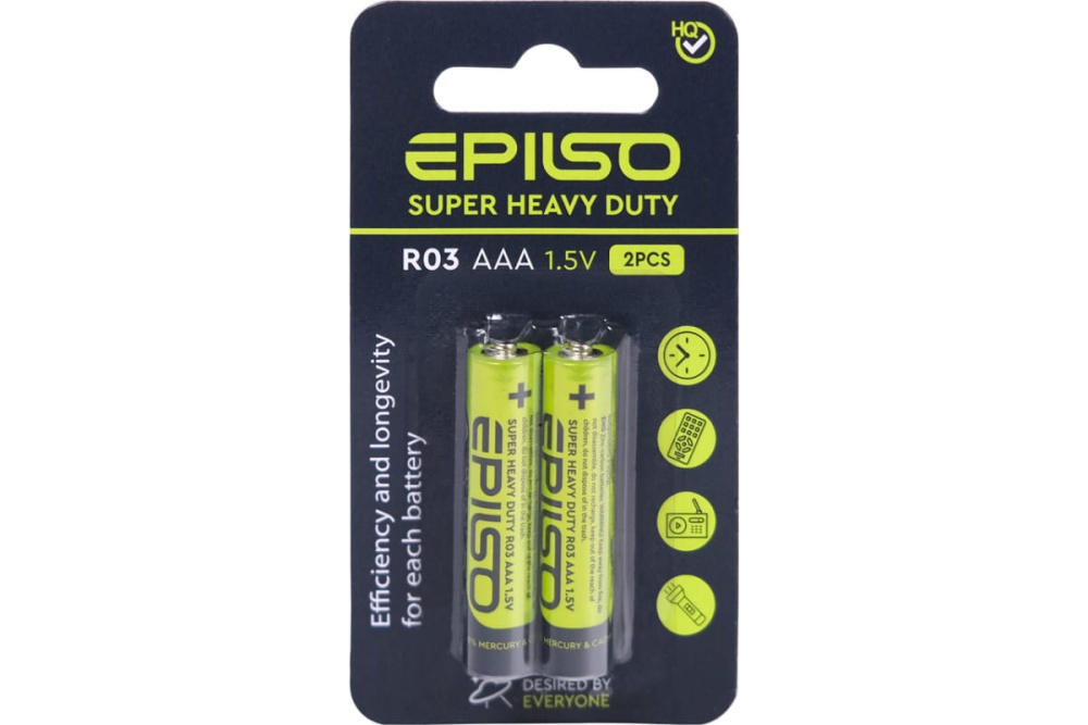 Фотография Элементы питания EPILSO R03/AAA 2 Small Blister 1.5V (48/1440)