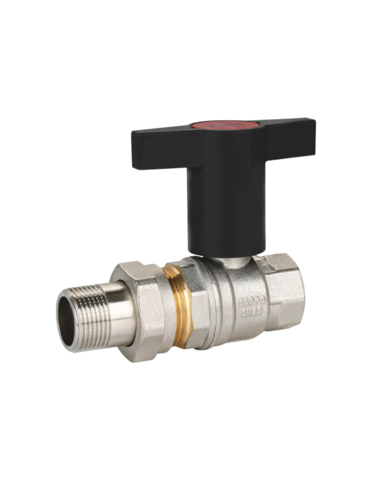 Фотография Кран шаровой с американкой ВР/НР 3/4" высокий маховик GAPPO /60/10 шт.уп./