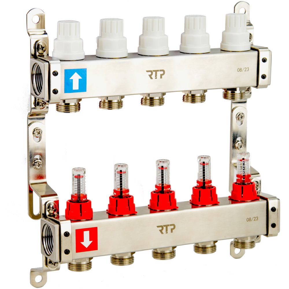 Фотография Коллекторная группа RTP нерж, с расходомерами, 5 вых