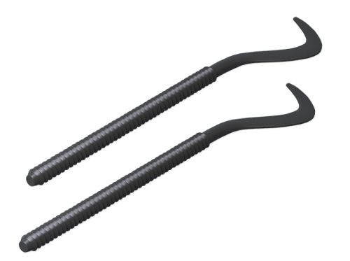 Комплект плоских кронштейнов с дюбелями 7,2х170мм, черные ROYAL THERMO (комплект 2 шт)