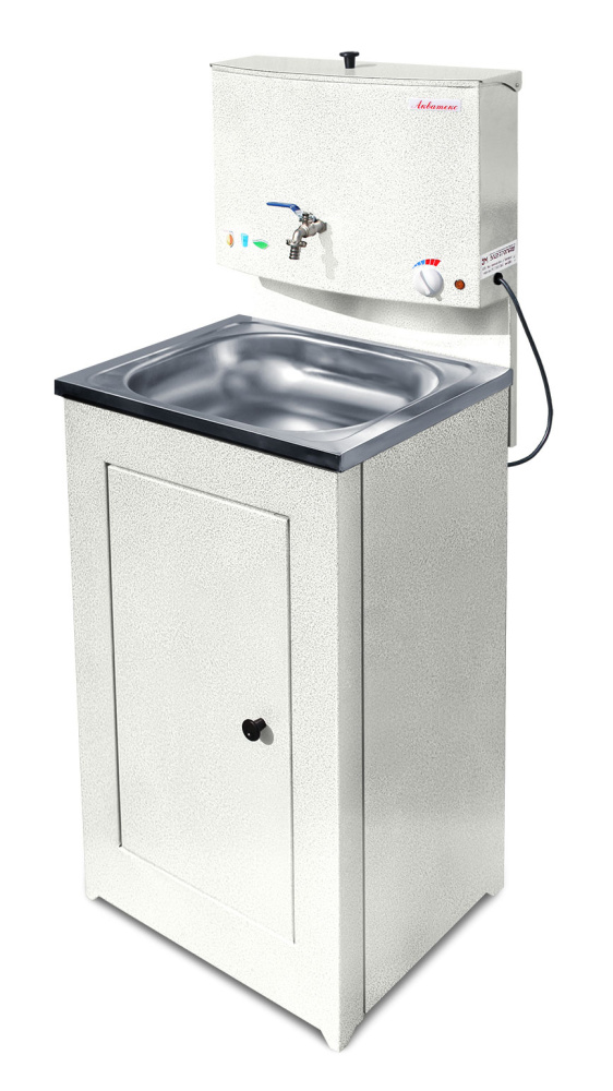 Фотография Умывальник бак антикорроз. с ЭВН+мойка нерж. белый АКВАТЕКС										