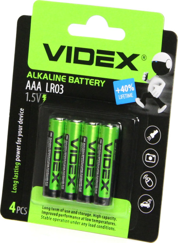 Батарейки VIDEX LR3/AAA 6 BLISTER CARD (36/720)