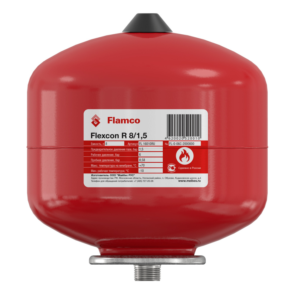 Фотография Расширительный бак Flexcon Top 12/1,5 - 6 бар для отопления FLAMCO (теплоснабжение/холодоснабжение)