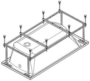Монтажный комплект для ванны МОНАКО 170х70 см рама, слив-перелив с сифоном SANTEK