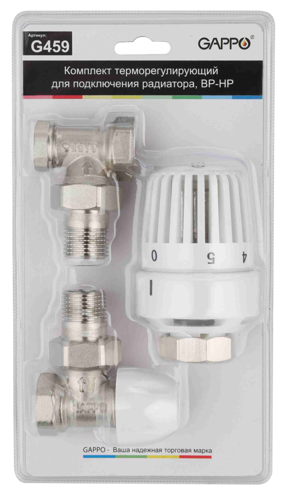Фотография Комплект термостатический угловой ВР/НР 1/2" радиаторный GAPPO (в блистере)  /10/1 шт.уп/