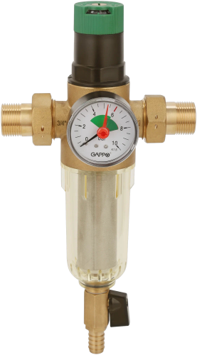 Фильтр промывной НР3/4" для холодной воды GAPPO (с редуктором) /8 шт.уп/