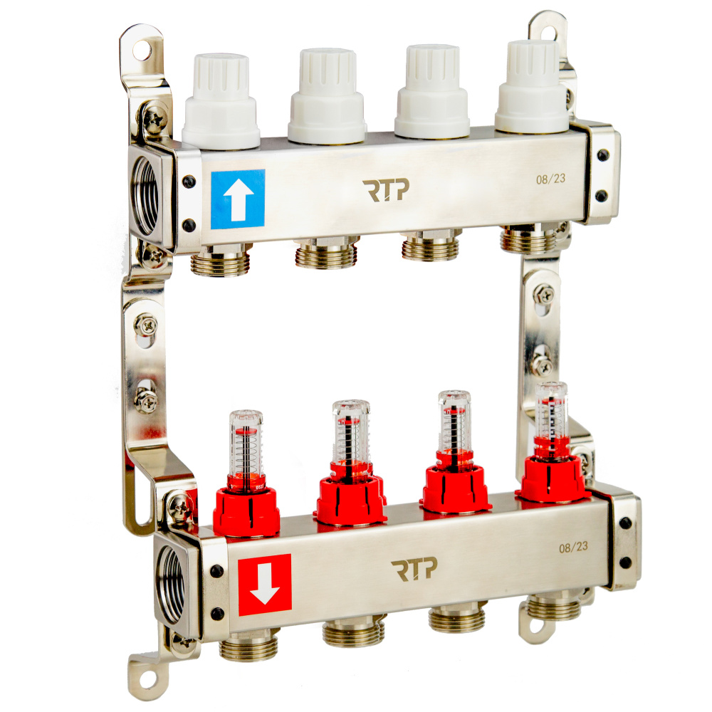 Фотография Коллектор в сборе нерж,  4 выхода, с расходомерами RTP