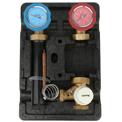 Насосная группа с  термостатическим  смесительным клапаном 1" в теплоизоляции GAPPO (без насоса)