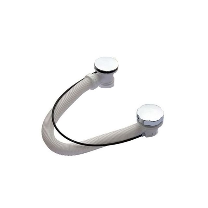 Фотография Слив-перелив полуавтомат хром, с сифоном 							