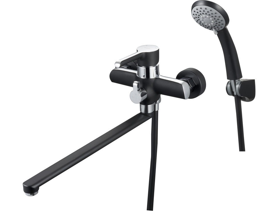 Фотография Смеситель для ванны с плоским поворотным изливом, карт.35, кноп.переключение