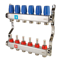 Коллекторный блок нержавейка термостат. клапанами и расходомерами 1",10 x 3/4", "евроконус" Altsream