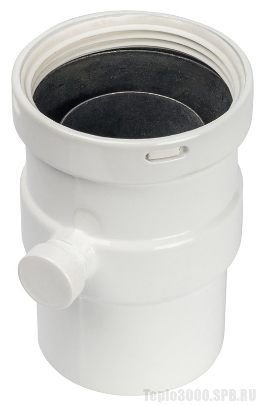 Фотография STOUT Элемент дымохода вертикальный D80 п/м с патрубком для отвода конденсата