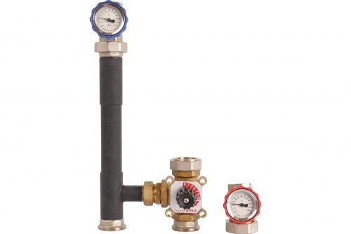 ROMMER Насосная группа с 3-х ходовым приводным смесителем 1" без насоса.