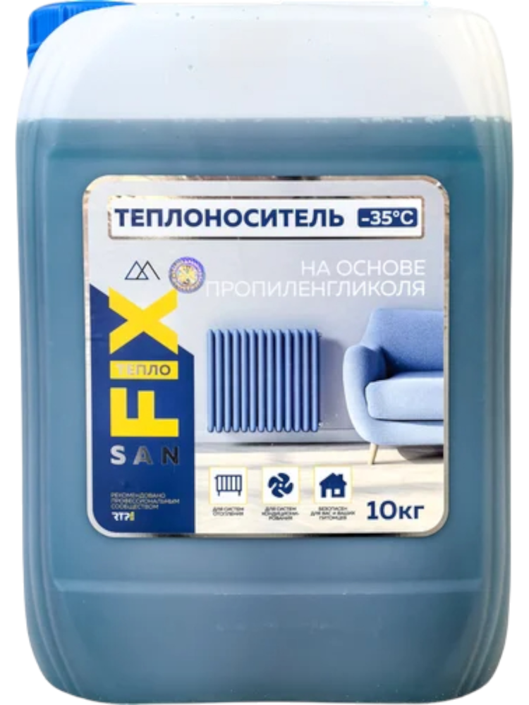 Фотография Теплоноситель -35°C пропиленгликоль 10 кг, SANFIX (с карбоксилатными присадками)