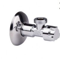 Кран угловой хромированный для смесителя с кран-буксой 1/2"х1/2" ICMA