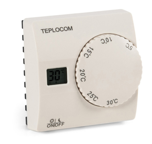 Термостат комнатный Teplocom TS-2AA/8A, проводной, прогр, реле 250В, 8А