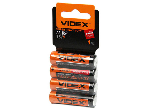 Батарейки VIDEX R6/AA 4pcs SHRINK CARD (60/1200)