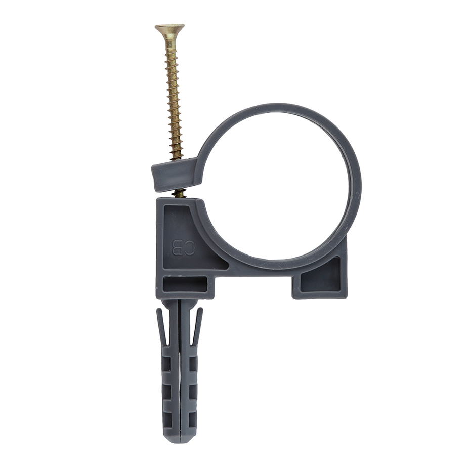 Фотография Хомут канализ. 50 с дюбелем серый