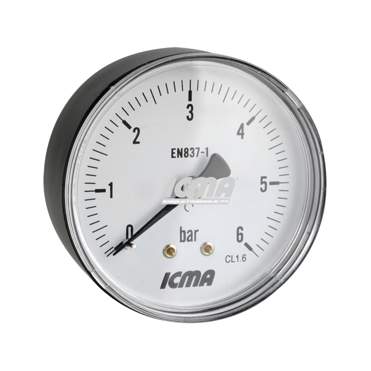 Фотография Манометр Dy 63 с задним подключением 1/4" (0-10 Атм) ICMA