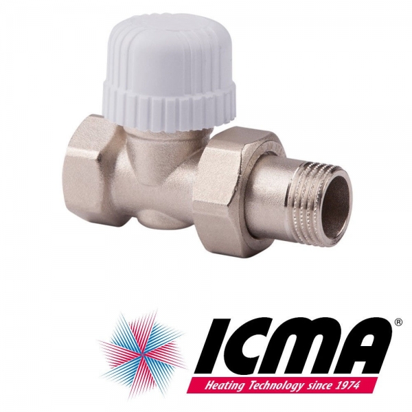 Фотография Клапан прямой под термоголовку М30х1,5 - 3/4" ICMA