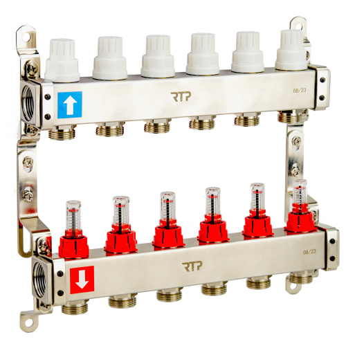 Коллекторная группа RTP нерж, с расходомерами, 6 вых
