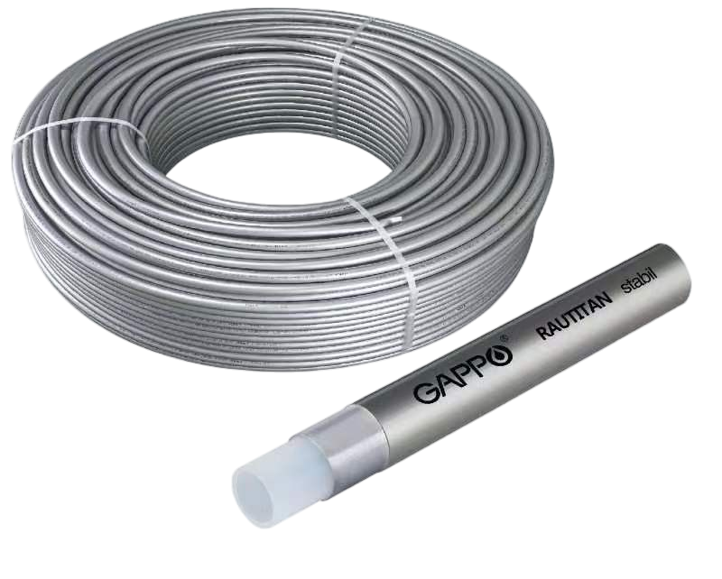 Фотография Труба PEX-a/AL/PEX-a d20.2x2.9 stabil GAPPO (серая) /бухта 100 м/