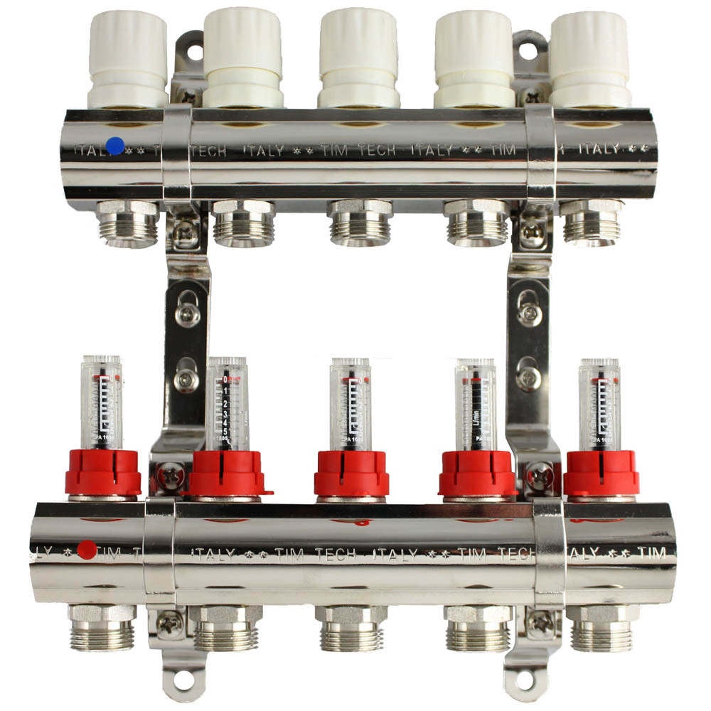 Фотография Коллектор (Расходомеры) 1"  5 вых 3/4" никель GF
