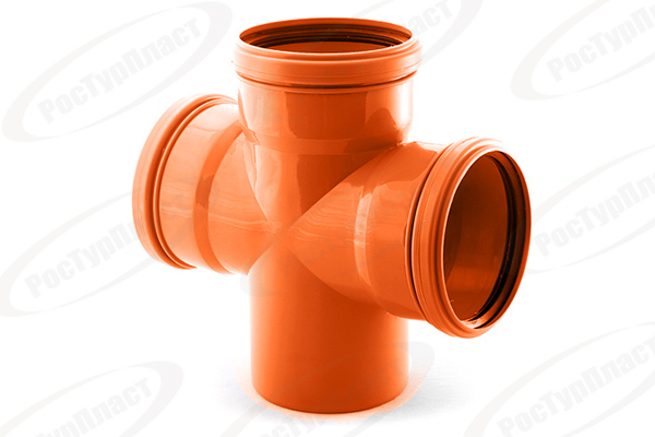 Фотография Крестовина наружной канализации одноплоскостная 110/110/110/87° РТП /18 шт.уп/