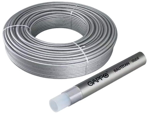 Труба PEX-a/AL/PEX-a d16.2x2.6 stabil GAPPO (серая) /бухта 100 м/