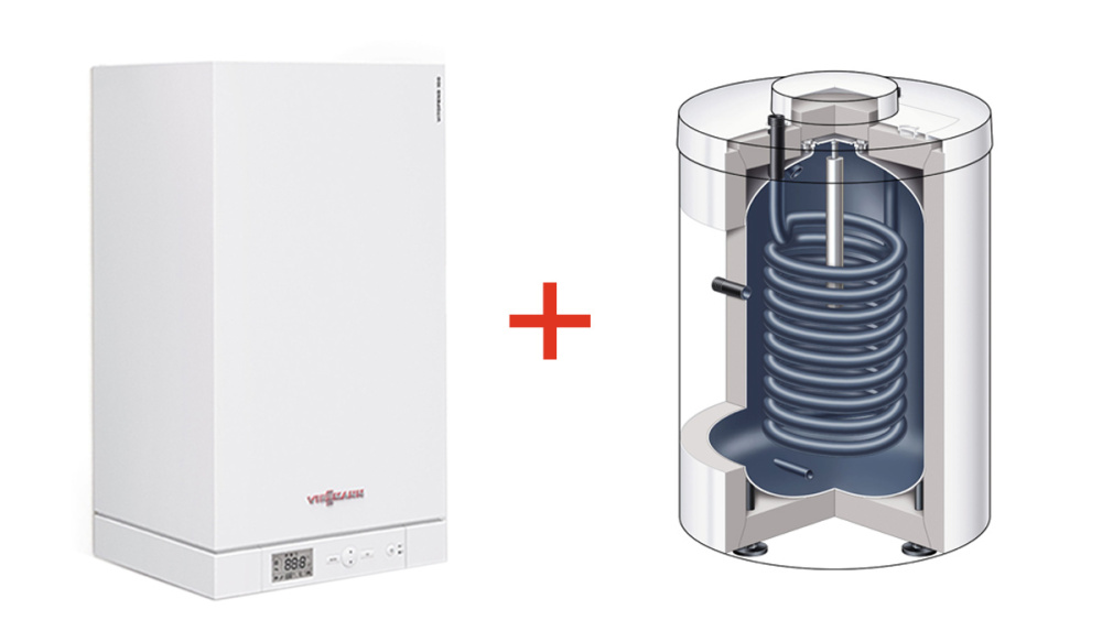 Фотография Пакет Viessmann Vitopend 100-W A1HB Umlauf 24 кВт + Бойлер Vitocell 100-W CVVa 200л