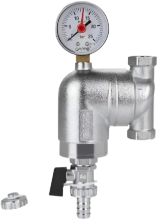 Фильтр промывнойВР 1/2" свободного вращения GAPPO (с манометром) /10шт.уп/