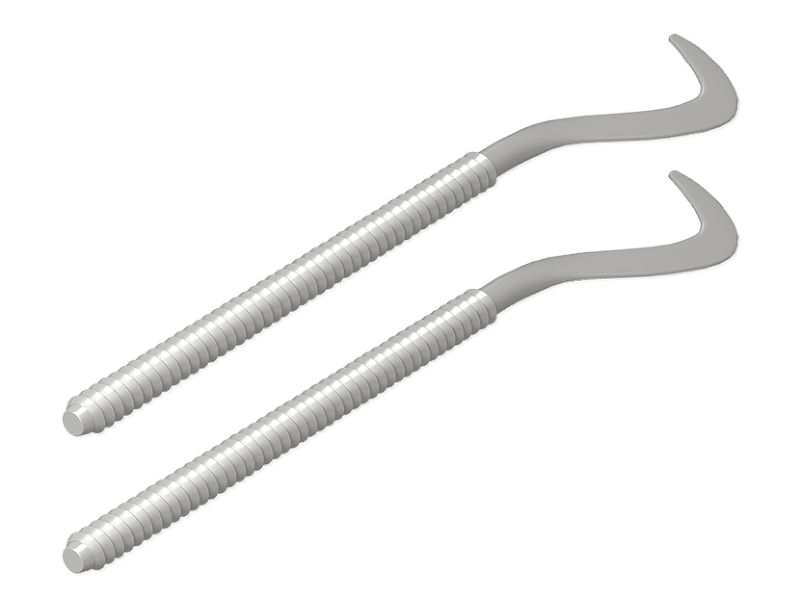 Фотография Комплект плоских кронштейнов с дюбелями 7,2х170мм, серебристые ROYAL THERMO (комплект 2 шт)