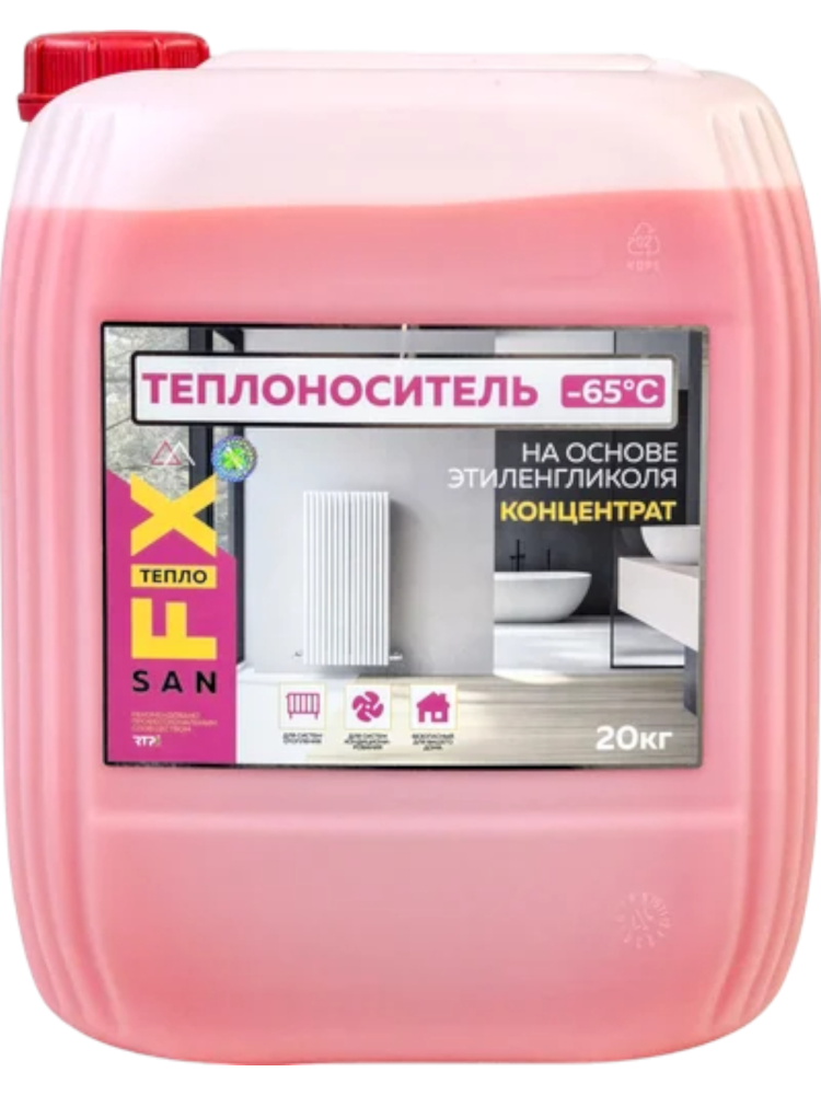 Фотография Теплоноситель -65°C этиленгликоль 20 кг, SANFIX (с силикатными присадками)
