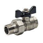 Кран шаровой с американкой  ВР/НР  1/2" PN40 бабочка RTP ГОСТ /80 шт.уп./