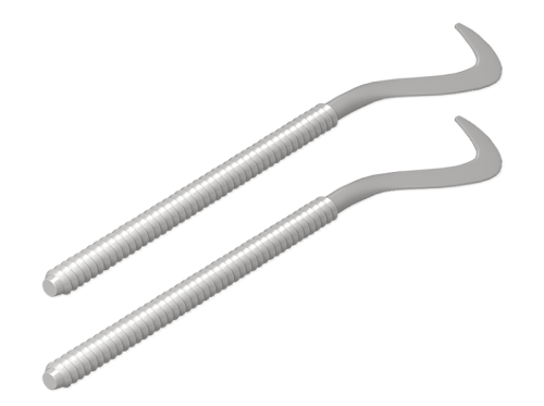 Комплект плоских кронштейнов с дюбелями 7,2х170мм, серебристые ROYAL THERMO (комплект 2 шт)