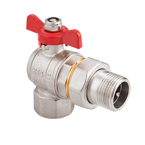 Кран шаровой Premium с американкой угловой в/н бабочка 1/2" полнопроходной MVI