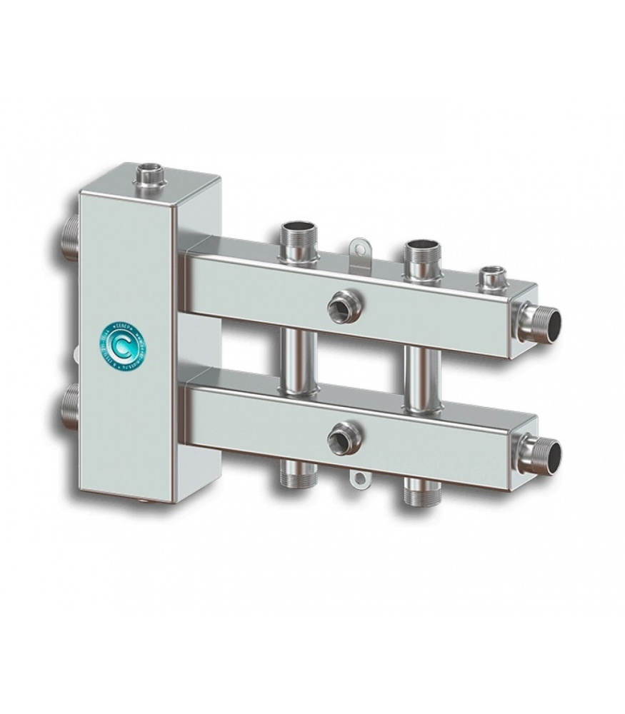 Фотография Гидравлический разделитель с коллектором на 3 контура Север М3 AISI из нержавеющей стали