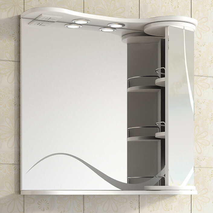 Фотография Зеркальный шкаф Callao 70 правый, со спотом VIGO																				