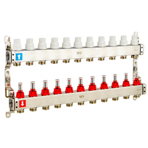 Коллектор в сборе нерж, 12 выходов, с расходомерами RTP