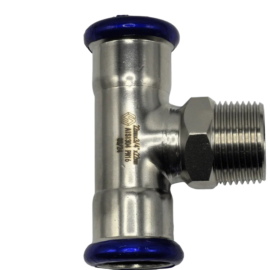 Фотография Пресс-тройник НР из нержавеющей стали MVI 28x3/4 M