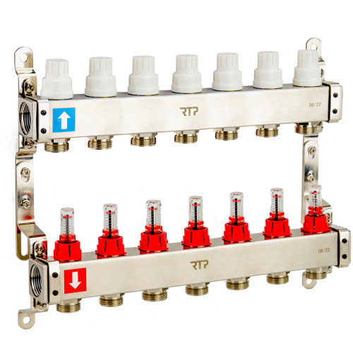 Коллекторная группа RTP нерж, с расходомерами, 7 вых