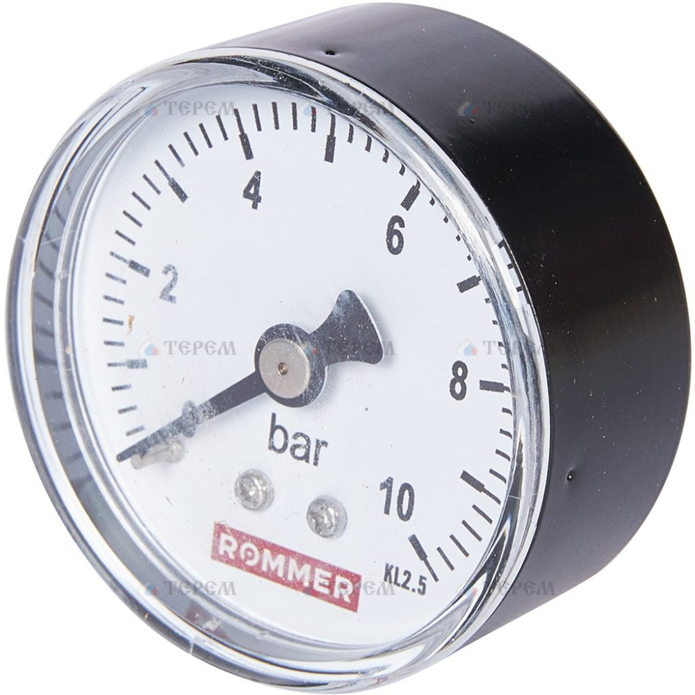 Фотография ROMMER Манометр аксиальный. Корпус Dn 50 мм 1/4 , 0...10 бар, кл.2.5