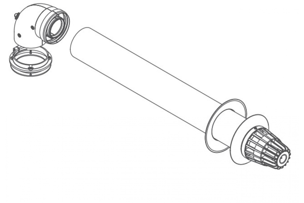 Фотография Комплект коаксиальный Ø60/100 1000 мм ROYAL TERMO