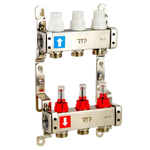 Коллекторная группа RTP нерж, с расходомерами, 3 вых