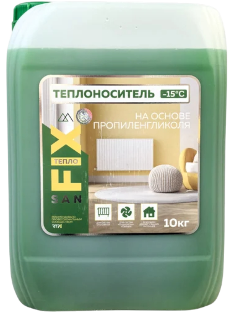 Фотография Теплоноситель -15°C пропиленгликоль 10 кг, SANFIX ( с карбоксилатными присадками)