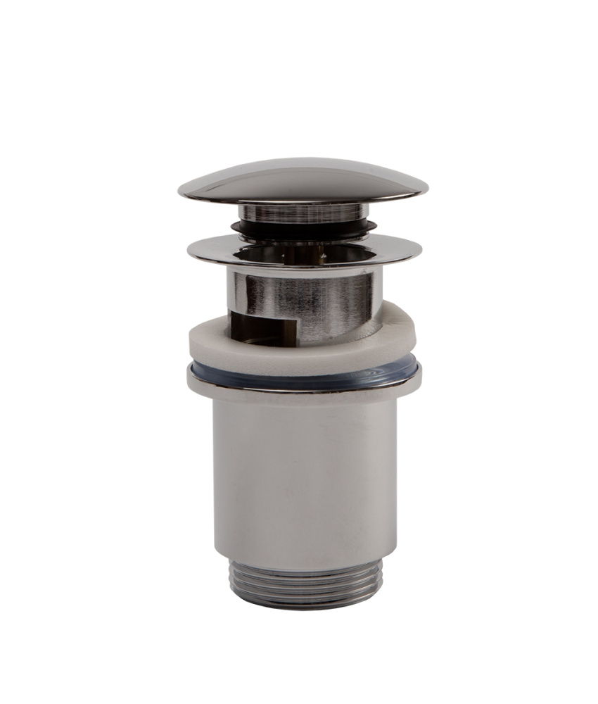 Фотография Донный клапан НР 1,1/4" для раковины, Click-Clack перелив ARROWHEAD  (хром)