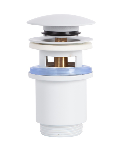 Донный клапан НР 1,1/4" для раковины, Click-Clack перелив ARROWHEAD (белый)